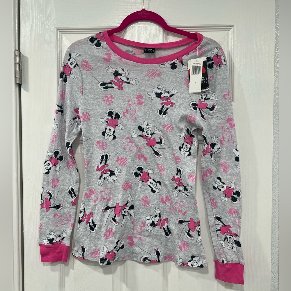 Minnie Mouse Two Piece Long Sleeve Pajama Top and Bottoms